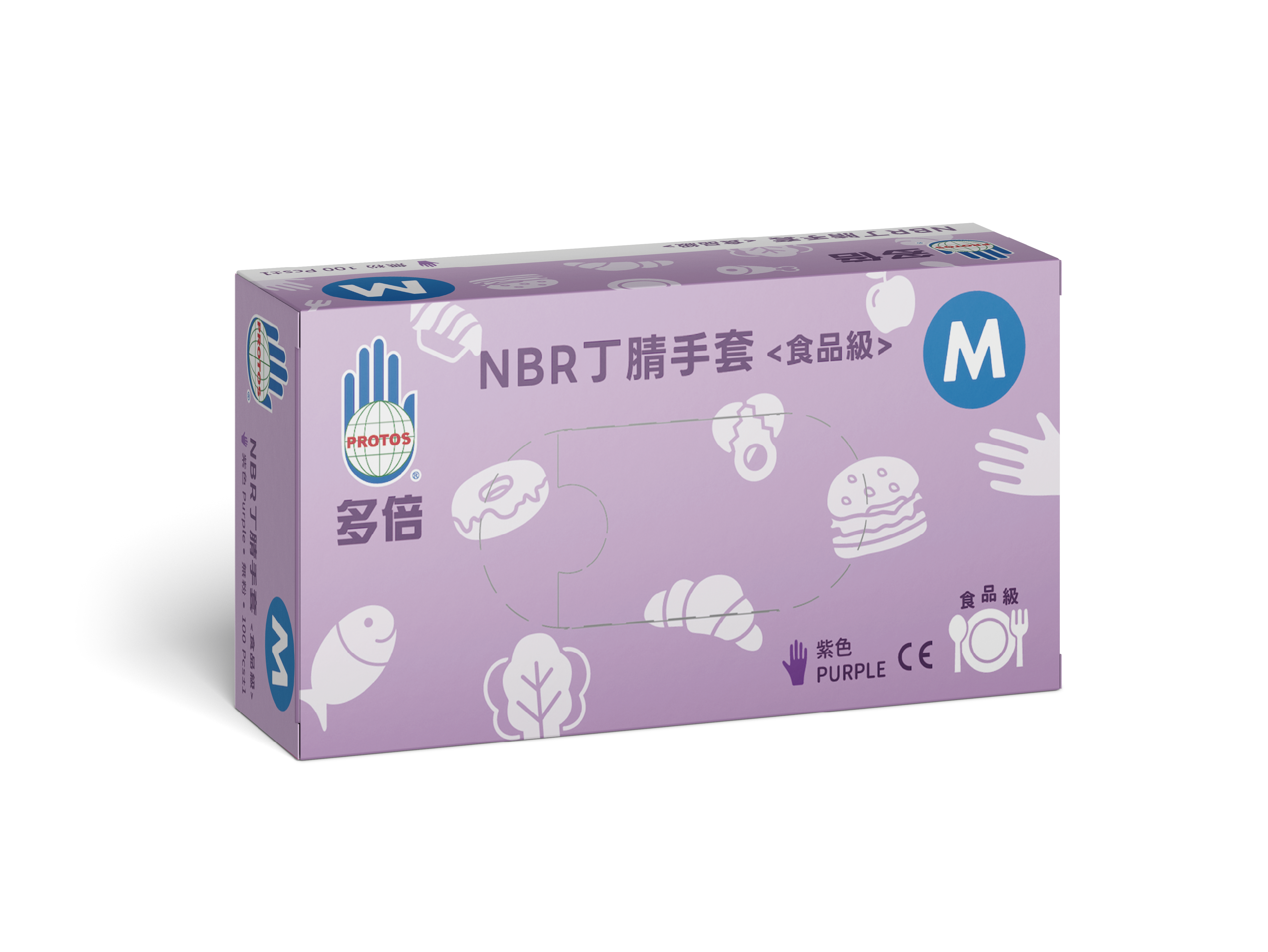 NBR 紫色食品級 - 多倍合成橡膠檢診手套  